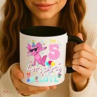 I'm 5 Let's Party A Lotl 5th Birthday Cute Axolotl Lovers Coffee Mug thumb 3