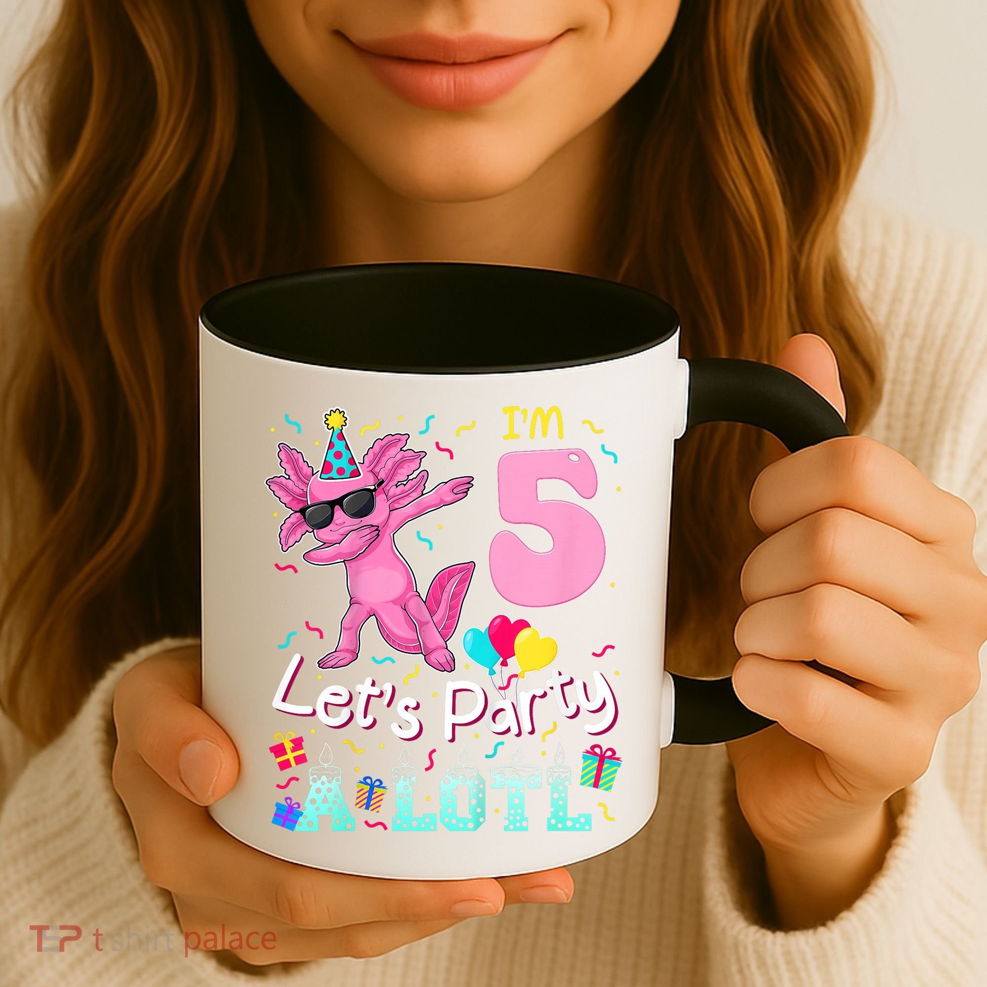 I'm 5 Let's Party A Lotl 5th Birthday Cute Axolotl Lovers Coffee Mug