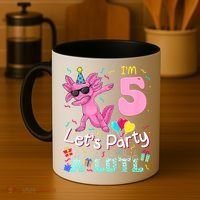 I'm 5 Let's Party A Lotl 5th Birthday Cute Axolotl Lovers Coffee Mug thumb 4
