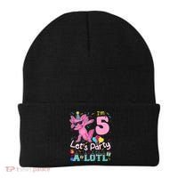 I'm 5 Let's Party A Lotl 5th Birthday Cute Axolotl Lovers Beanie thumb 0