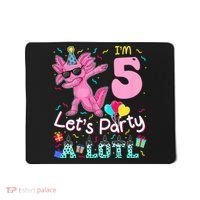 I'm 5 Let's Party A Lotl 5th Birthday Cute Axolotl Lovers Mousepad thumb 0