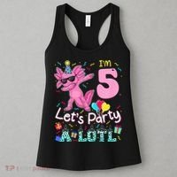 I'm 5 Let's Party A Lotl 5th Birthday Cute Axolotl Lovers Women's Tank Top thumb 3