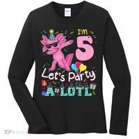 I'm 5 Let's Party A Lotl 5th Birthday Cute Axolotl Lovers Women's Long Sleeve Shirt thumb 0