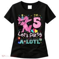 I'm 5 Let's Party A Lotl 5th Birthday Cute Axolotl Lovers Women's T-Shirt thumb 0