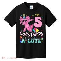 I'm 5 Let's Party A Lotl 5th Birthday Cute Axolotl Lovers Kids T-Shirt thumb 0