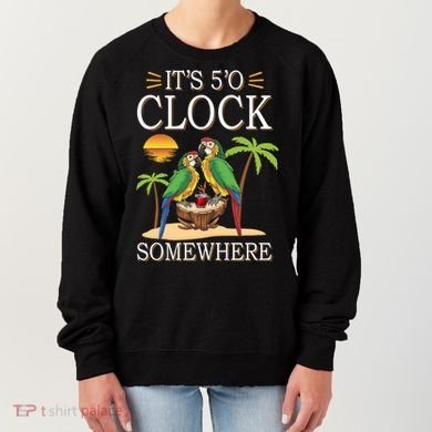 It's 5 O’Clock Somewhere Parrot Summer Beach Sunset Great Gift Women's Sweatshirt