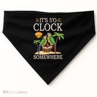 It's 5 O’Clock Somewhere Parrot Summer Beach Sunset Great Gift USA-Made Doggie Bandana thumb 0