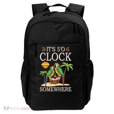 It's 5 O’Clock Somewhere Parrot Summer Beach Sunset Great Gift Backpack