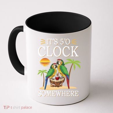 It's 5 O’Clock Somewhere Parrot Summer Beach Sunset Great Gift Coffee Mug
