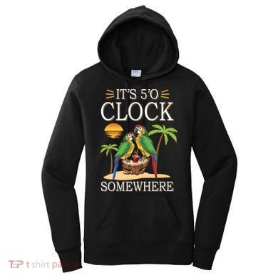 It's 5 O’Clock Somewhere Parrot Summer Beach Sunset Great Gift Women's Hoodie