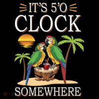 It's 5 O’Clock Somewhere Parrot Summer Beach Sunset Great Gift Women's Hoodie thumb 2