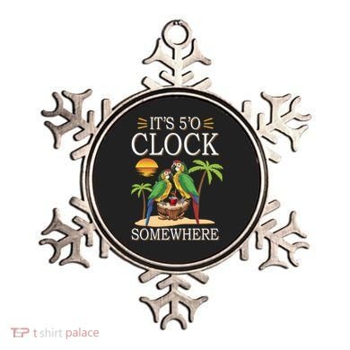 It's 5 O’Clock Somewhere Parrot Summer Beach Sunset Great Gift Ornament