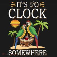 It's 5 O’Clock Somewhere Parrot Summer Beach Sunset Great Gift Ornament thumb 1