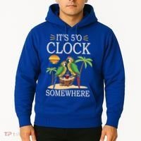 It's 5 O’Clock Somewhere Parrot Summer Beach Sunset Great Gift Hoodie thumb 2