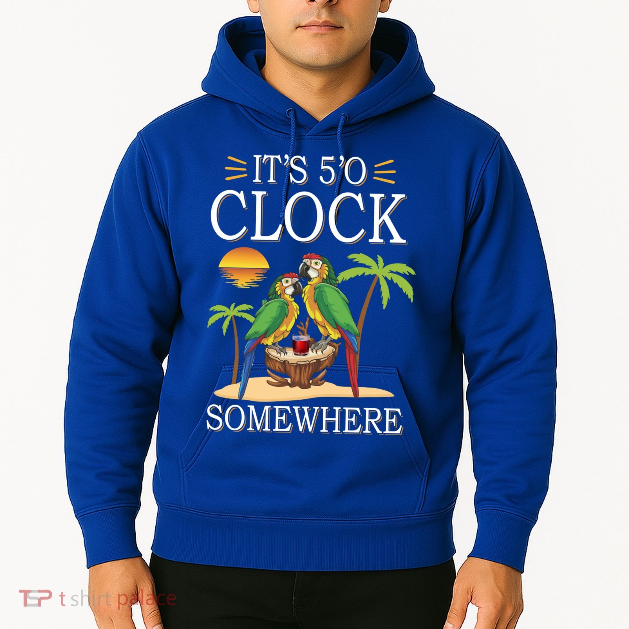 It's 5 O’Clock Somewhere Parrot Summer Beach Sunset Great Gift Hoodie