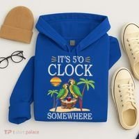 It's 5 O’Clock Somewhere Parrot Summer Beach Sunset Great Gift Hoodie thumb 4