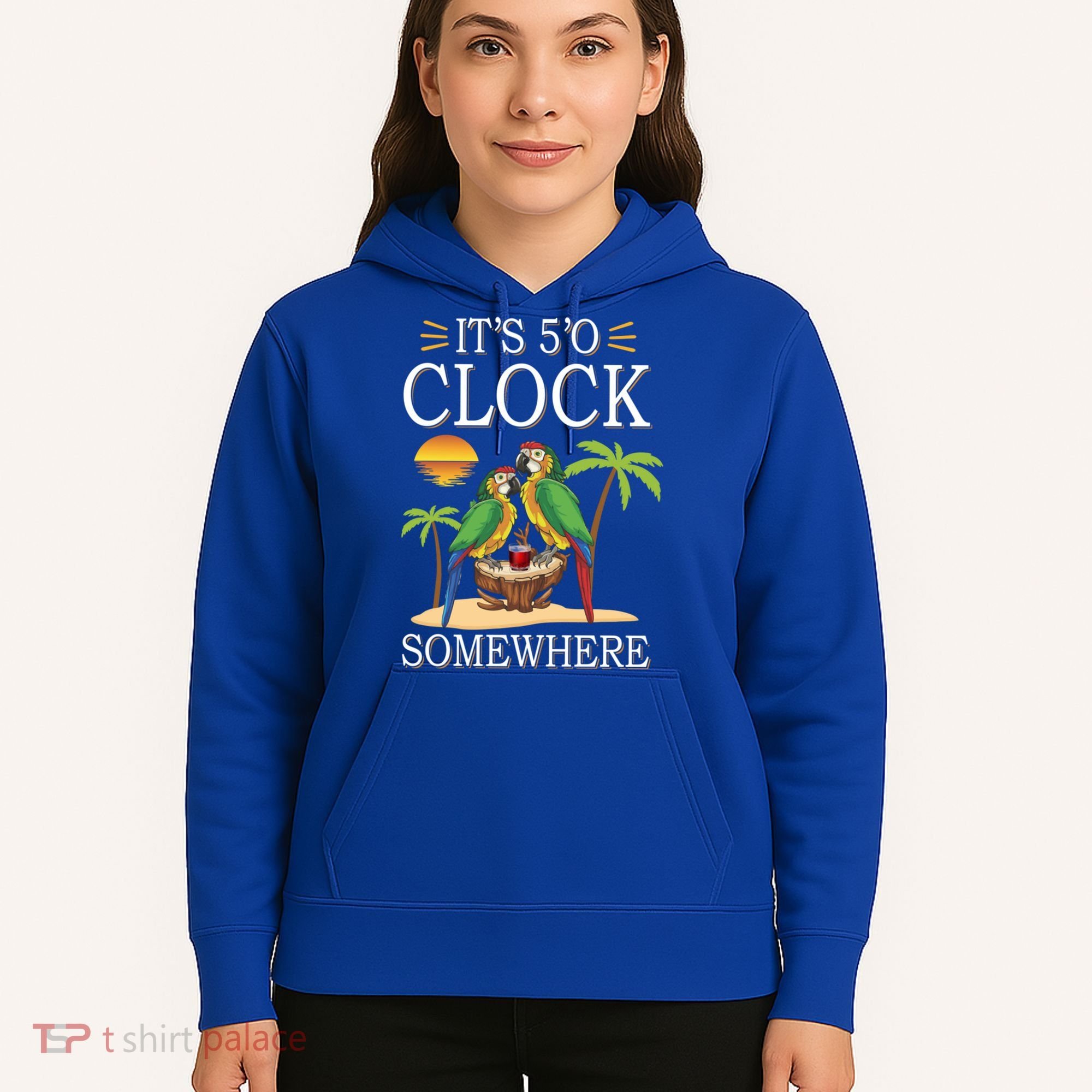 It's 5 O’Clock Somewhere Parrot Summer Beach Sunset Great Gift Hoodie