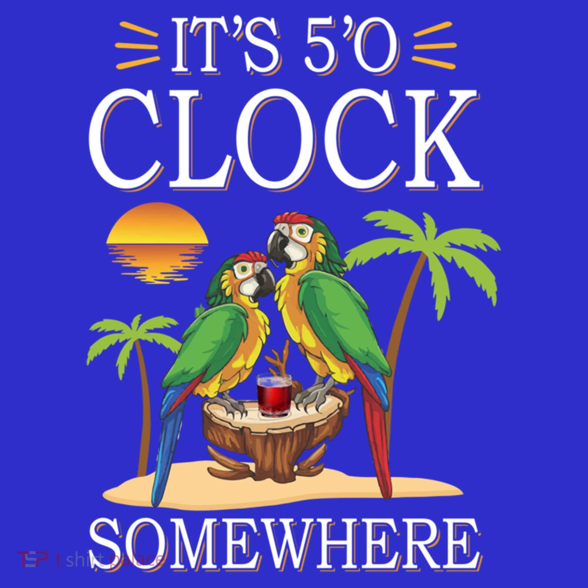 It's 5 O’Clock Somewhere Parrot Summer Beach Sunset Great Gift Long Sleeve Shirt