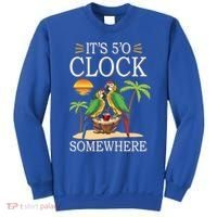 It's 5 O’Clock Somewhere Parrot Summer Beach Sunset Great Gift Sweatshirt thumb 0