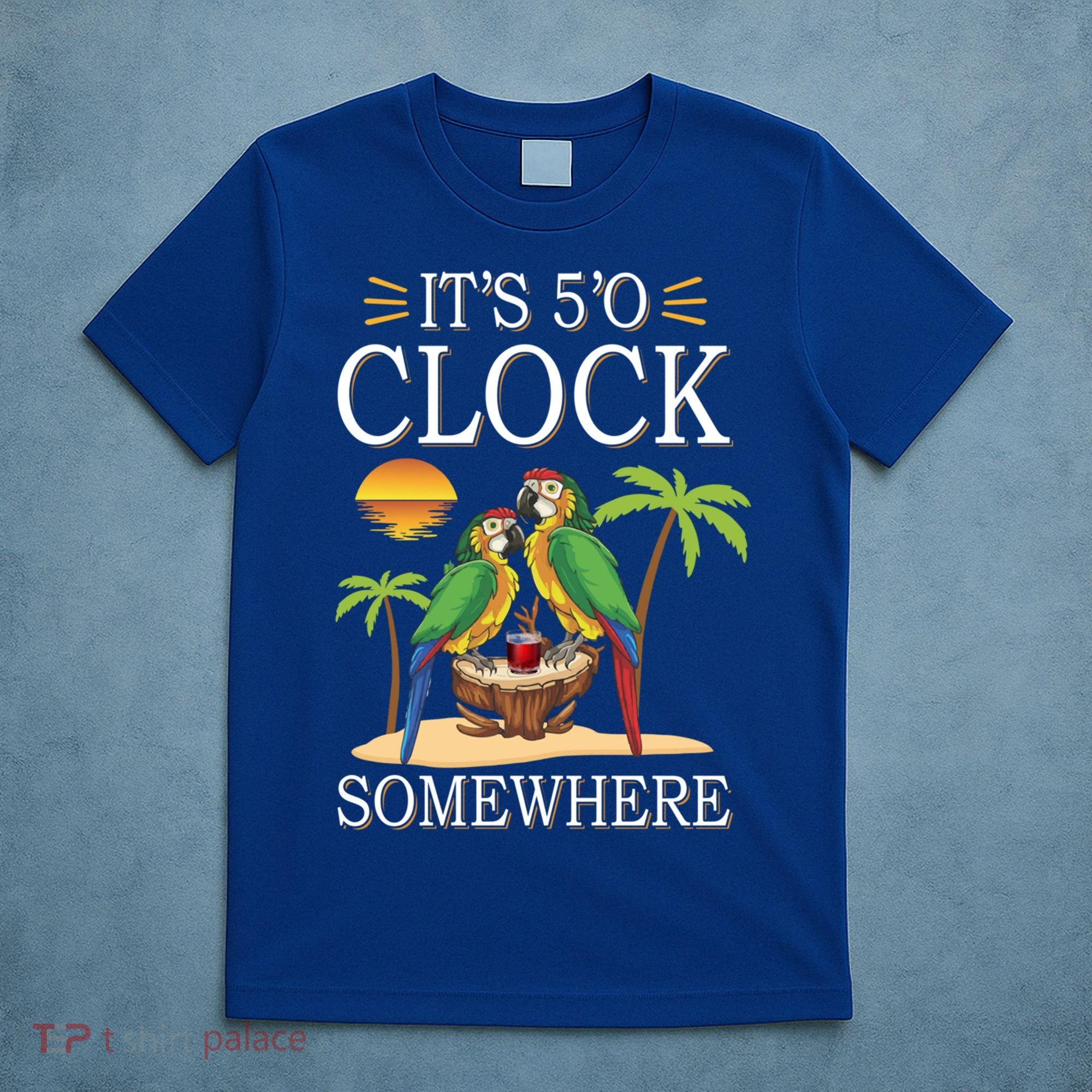 It's 5 O’Clock Somewhere Parrot Summer Beach Sunset Great Gift T-Shirt