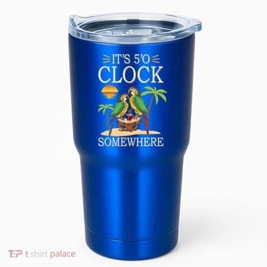 It's 5 O’Clock Somewhere Parrot Summer Beach Sunset Great Gift Tumbler
