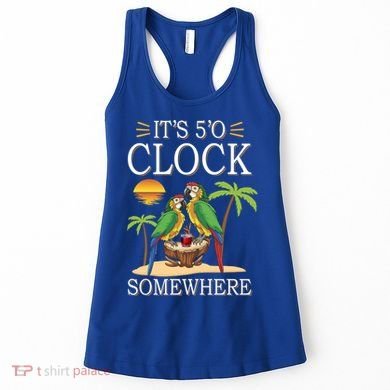 It's 5 O’Clock Somewhere Parrot Summer Beach Sunset Great Gift Women's Tank Top
