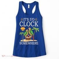It's 5 O’Clock Somewhere Parrot Summer Beach Sunset Great Gift Women's Tank Top thumb 0