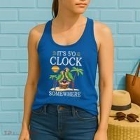 It's 5 O’Clock Somewhere Parrot Summer Beach Sunset Great Gift Women's Tank Top thumb 2