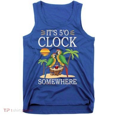 It's 5 O’Clock Somewhere Parrot Summer Beach Sunset Great Gift Tank Top