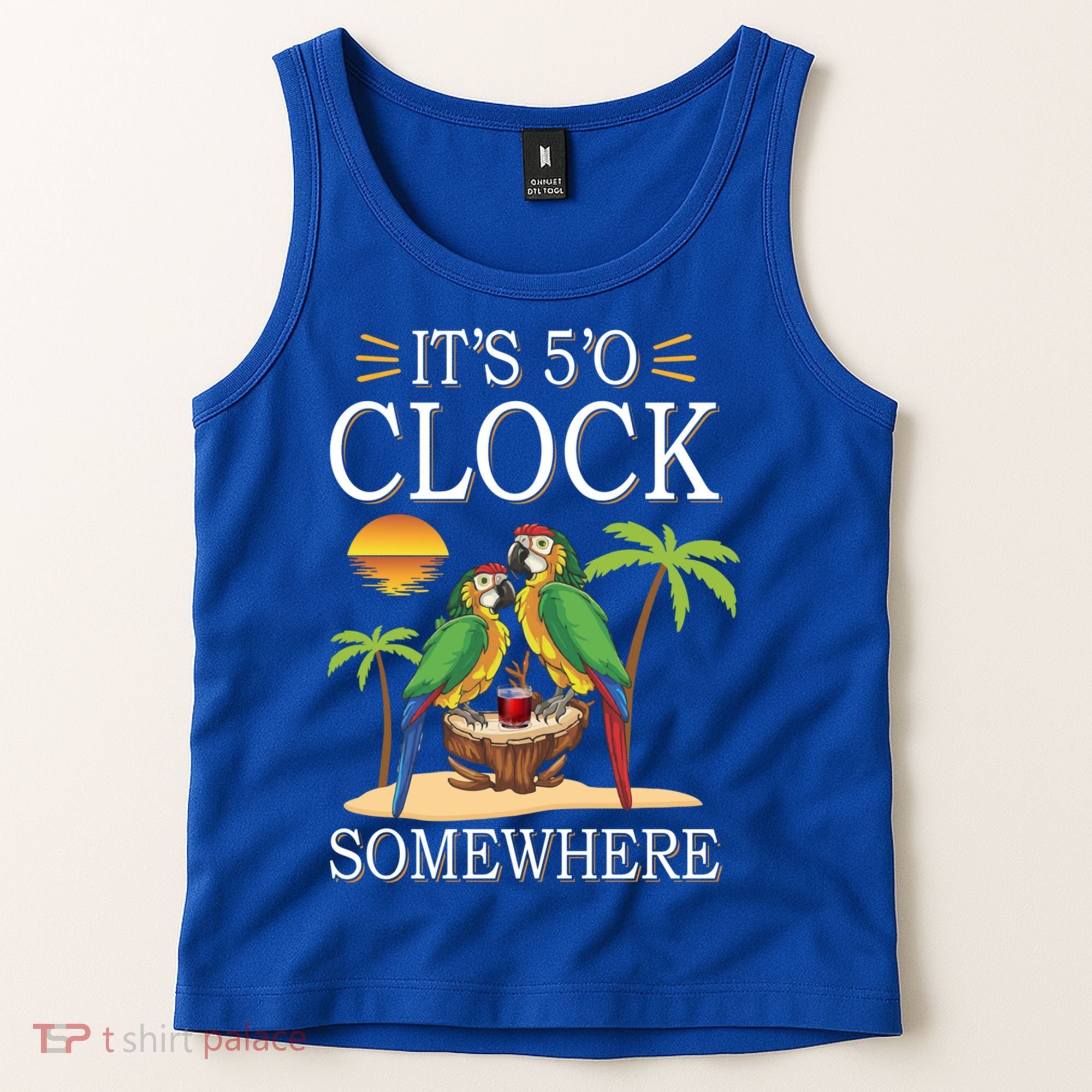 It's 5 O’Clock Somewhere Parrot Summer Beach Sunset Great Gift Tank Top