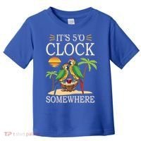 It's 5 O’Clock Somewhere Parrot Summer Beach Sunset Great Gift Toddler T-Shirt thumb 0