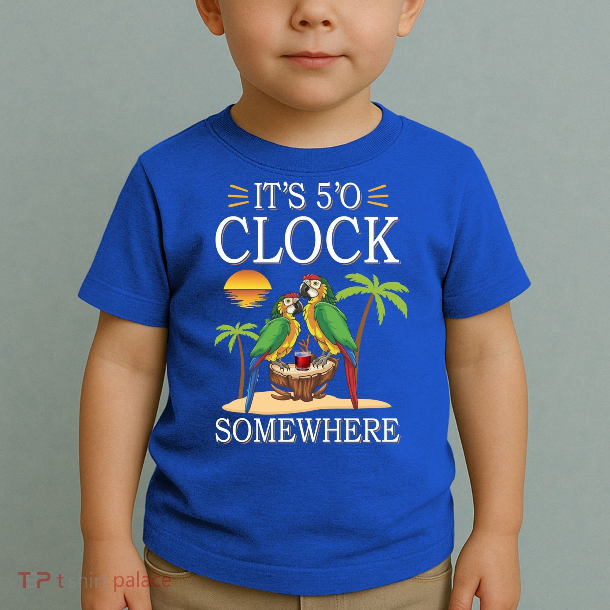 It's 5 O’Clock Somewhere Parrot Summer Beach Sunset Great Gift Toddler T-Shirt