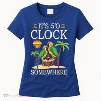 It's 5 O’Clock Somewhere Parrot Summer Beach Sunset Great Gift Women's T-Shirt thumb 0
