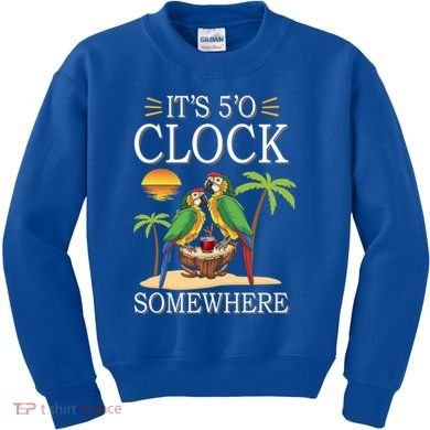 It's 5 O’Clock Somewhere Parrot Summer Beach Sunset Great Gift Kids Sweatshirt
