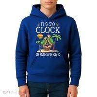 It's 5 O’Clock Somewhere Parrot Summer Beach Sunset Great Gift Kids Hoodie thumb 4