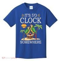 It's 5 O’Clock Somewhere Parrot Summer Beach Sunset Great Gift Kids T-Shirt thumb 0
