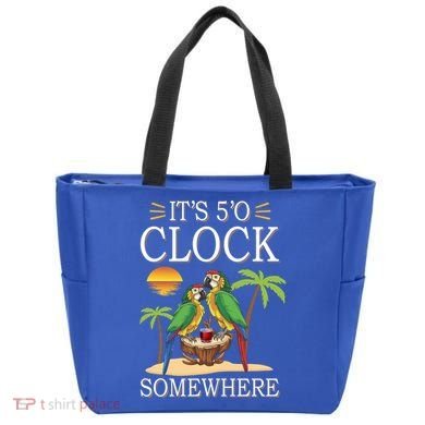 It's 5 O’Clock Somewhere Parrot Summer Beach Sunset Great Gift Tote Bag