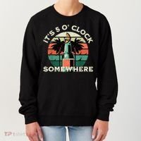 It's 5 O’clock Somewhere Summer Retro Sunset Drinking Women's Sweatshirt thumb 0