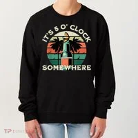 It's 5 O’clock Somewhere Summer Retro Sunset Drinking Women's Sweatshirt thumb 0