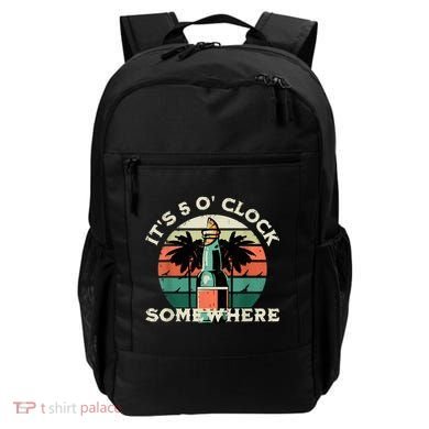It's 5 O’clock Somewhere Summer Retro Sunset Drinking Backpack