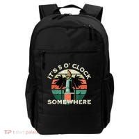 It's 5 O’clock Somewhere Summer Retro Sunset Drinking Backpack thumb 0