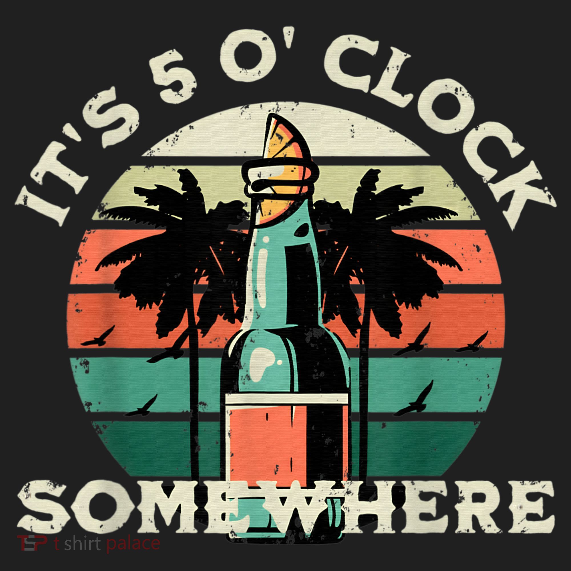 It's 5 O’clock Somewhere Summer Retro Sunset Drinking Beanie