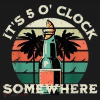 It's 5 O’clock Somewhere Summer Retro Sunset Drinking Pajama Set thumb 2