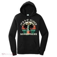 It's 5 O’clock Somewhere Summer Retro Sunset Drinking Women's Hoodie thumb 0