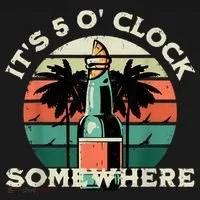 It's 5 O’clock Somewhere Summer Retro Sunset Drinking Women's Hoodie thumb 2