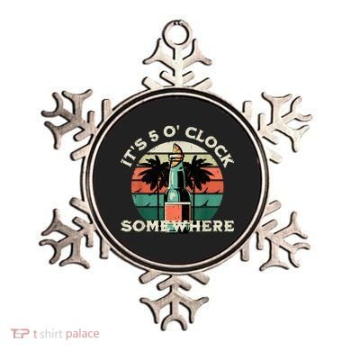 It's 5 O’clock Somewhere Summer Retro Sunset Drinking Ornament