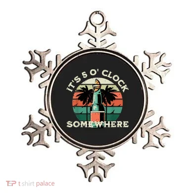 It's 5 O’clock Somewhere Summer Retro Sunset Drinking Ornament