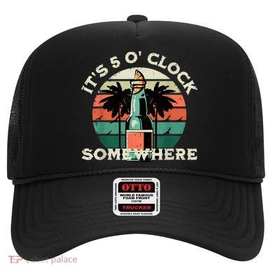 It's 5 O’clock Somewhere Summer Retro Sunset Drinking Hat