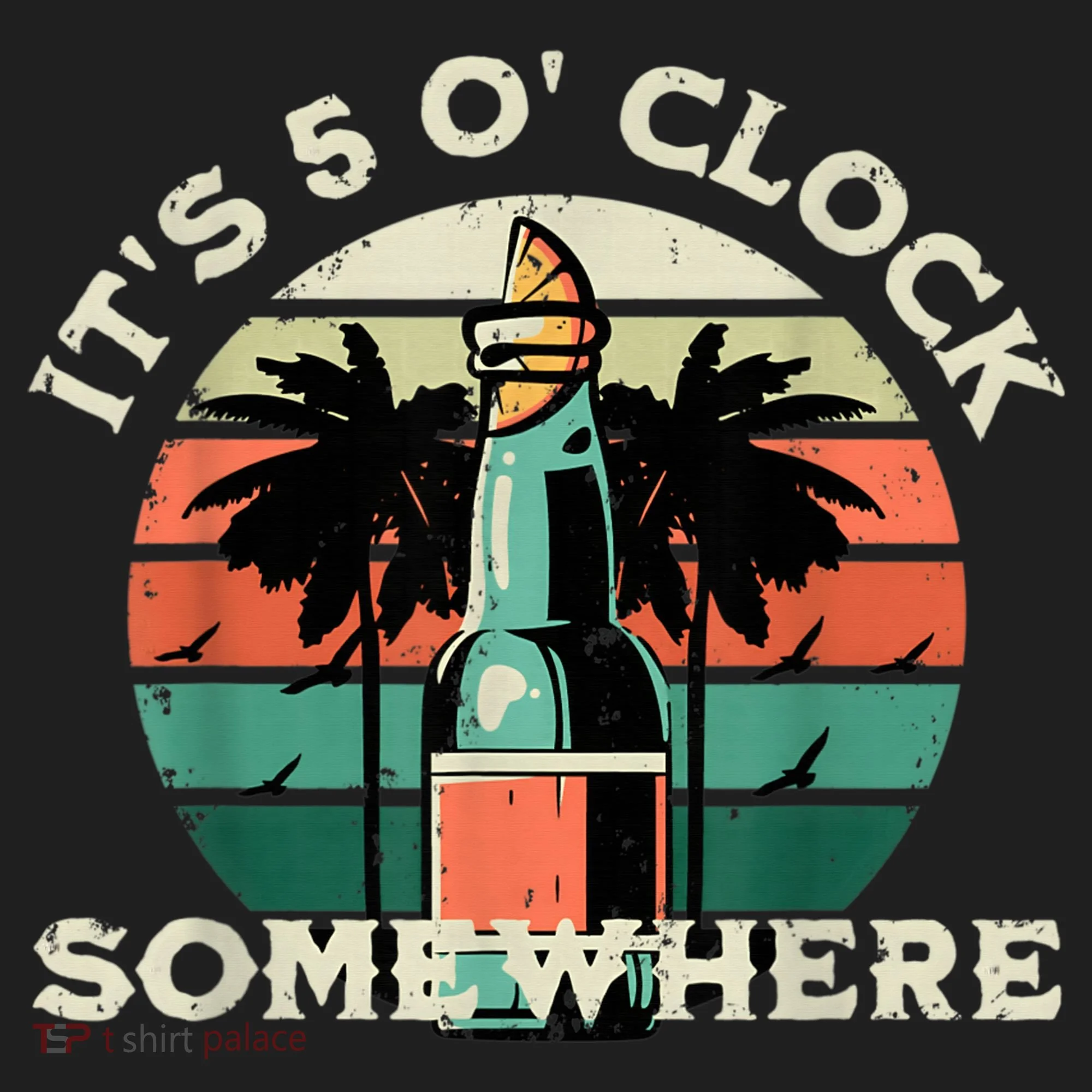 It's 5 O’clock Somewhere Summer Retro Sunset Drinking Hat