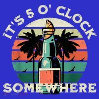 It's 5 O’clock Somewhere Summer Retro Sunset Drinking Hoodie thumb 7